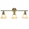 Lalia Home Three Light Metal and Alabaster White Glass Shade Vanity Wall Mounted Fixture, Antique Brass LHV-1007-AB